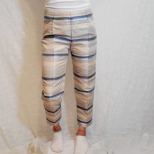 Michael Kors 100% Silk Italian Made Striped Pants